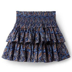 Paisley Smocked Waist Tiered Skirt